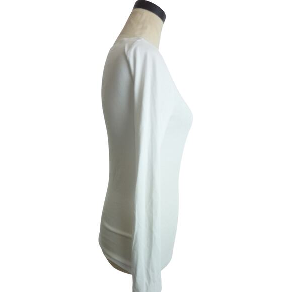 Gap White Boat Neck Long Sleeve Shirt S Top - Picture 2 of 6